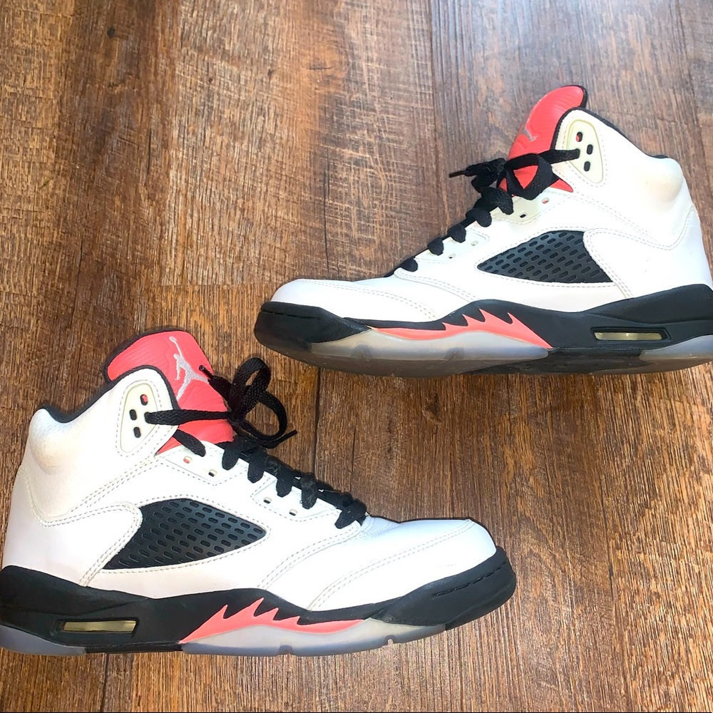 Coral and Blue Women’s Air Jordan 5 Retro Shoes